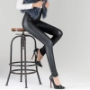 winter warm breathable fleece leather women pant legging