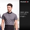 fashion grey contrast collar  restaurant dealer shirt  uniform