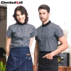 fashion grey contrast collar  restaurant dealer shirt  uniform