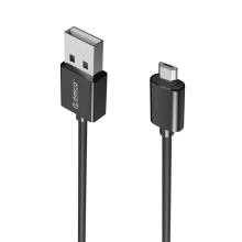 USB2.0 Max Power Micro B 3.3 Ft Round USB Cable-BK (ADC-10)