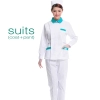 Peter pan collar side opening long sleeve nurse blouse + pant uniform