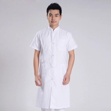 summer thin officer collar front opening male nurse coat