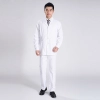 fashion white front open dentist uniform doctor coat and trousers