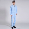 fashion white front open dentist uniform doctor coat and trousers Color light blue