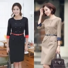 Korea design double-breasted high quality work dress for office women