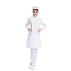 side open long sleeve peter-pan collar hospital medical student uniform coat