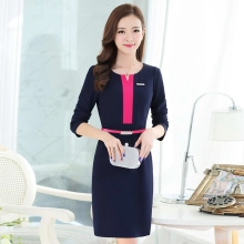 Korea style long sleeve women  work dress