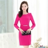 fashion sweaty long sleeve women dress for work Color rose