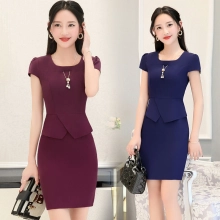 fashion Asian business office women work dress with necklace