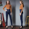 Europe fashion high waist denim women jeans pant