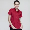 summer button down collar serving staff shirt fast food waiter uniforms