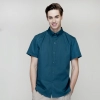 summer button down collar serving staff shirt fast food waiter uniforms Color short sleeve blackish green waiter shirt