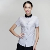 grey Peter pan collar short sleeve waiter shirt waiter uniforms Color women light grey
