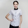 grey Peter pan collar short sleeve waiter shirt waiter uniforms