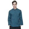 casual wide sleeve opening waiter pullover shirts waiter uniforms Color men blackish green