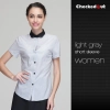 short sleeve summer black collar waiter staff uniforms shirt