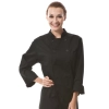 unisex rollover sleeve double breasted chef jacket coat Color black coat
