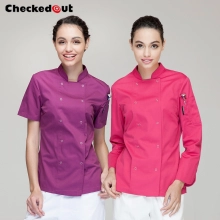 eye-catching solid color women chef jacket uniform