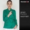 eye-catching solid color women chef jacket uniform Color long sleeve green coat