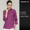 eye-catching solid color women chef jacket uniform Color long sleeve purple coat