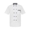 Checkered collar short sleeve unisex chef jacket Color white checkered collar coat