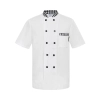 Checkered collar short sleeve unisex chef jacket