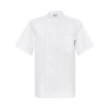 Checkered collar short sleeve unisex chef jacket Color white coat