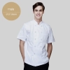 Chinese style collar double breasted restaurant kitchen cook uniform coat Color short sleeve men white jacket