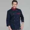 simple basic design double breasted chef jacket uniform workswear Color men chef coat navy