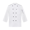 casual classic double breasted long sleeve chef blouse uniform Color unisex white chef coat
