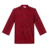 casual classic double breasted long sleeve chef blouse uniform Color unisex wine chef coat
