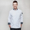 long sleeve comfortable fabric chef tops blouse Color white chef coat