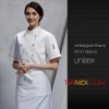 Germany design restaurant cake shop baker jacket chef coat uniform Color unisex white(golden hem) coat