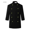 clothing button double breasted chef coat winter design Color unisex black(green button) coat