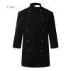 clothing button double breasted chef coat winter design Color unisex black(rose button) coat