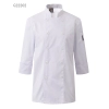 contrast collar hem chef coat jacket uniform Color unisex white coat