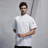 summer sideway collar chef jacket chef uniform Color unisex white coat