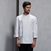 contrast hem overlap invisible button chef uniform coat
