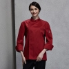 fashion invisible button chef uniform coat bread shop uniform Color unisex wine