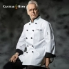 contrast cuff fashion chef uniform jacket coat