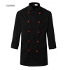 contrast cuff fashion chef uniform jacket coat Color unisex black(red button) coat