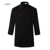 contrast cuff fashion chef uniform jacket coat Color unisex black(rose button) coat