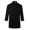 contrast cuff fashion chef uniform jacket coat Color unisex black(black button) coat