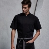 short sleeve chef school coat student uniform chef jacket Color unisex black coat