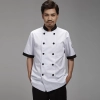 stripes collar cuff fashion cook chef jacket chef uniform