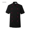 short sleeve summer candy clothing button chef uniform chef jacket Color unisex black(rose button) coat