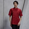 short sleeve snap button design chef jacket suit