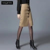 Europe design autumn winter front button  fashion skirt