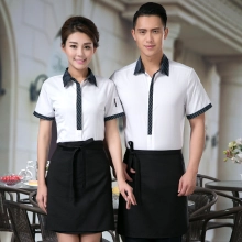 summer short sleeve Chinese food restaurant waiter shirts