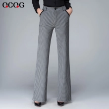 grid print checker women pant